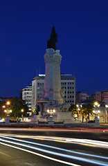 Image showing Monument of Marques do Pombal (sunset)