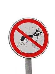 Image showing No dog sign (isolated over white)