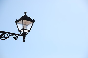 Image showing Old lantern with sky background