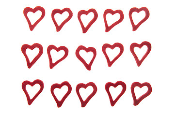 Image showing Hearts on white background 