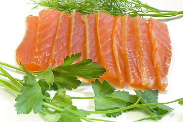 Image showing Salmon with parsley and fennel