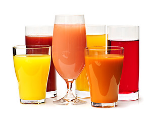 Image showing Glasses of various juices