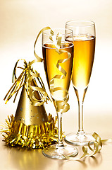 Image showing Champagne and New Years party decorations