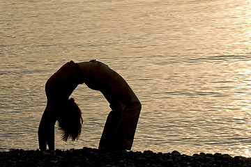 Image showing Fitness on the beach