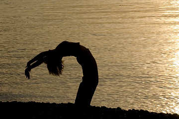 Image showing Fitness on the beach