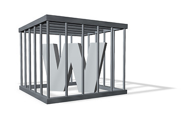 Image showing big W in a cage