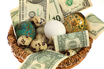 Image showing Nest egg in one basket