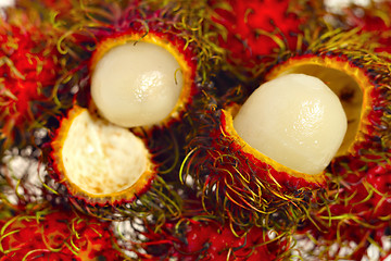 Image showing Rambutans opened