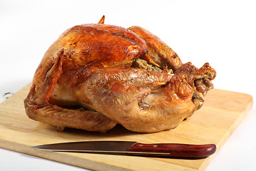 Image showing Roast turkey on a board