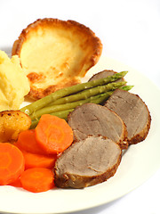 Image showing Roast beef dinner vertical