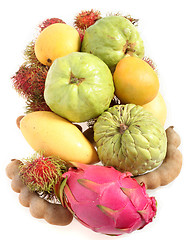 Image showing Tropical fruits from above