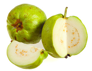 Image showing Guava fruits over white