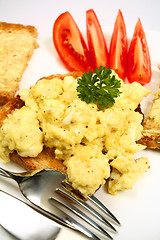 Image showing Scrambled egg on toast