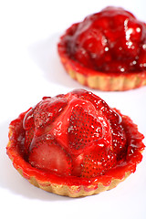 Image showing Strawberry tarts vertical