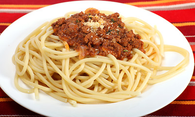 Image showing Spaghetti bolognese meal