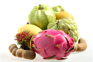 Image showing Tropical fruits front view