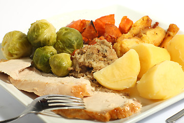 Image showing Roast turkey meal