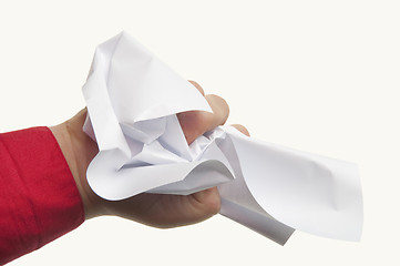 Image showing Crumpled paper in hand