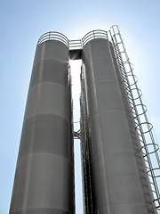 Image showing High tanks of silvery color