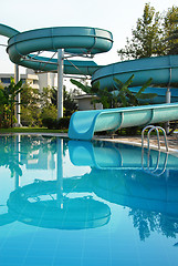 Image showing Aqua park on swimming pool