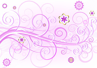 Image showing Pink floral elegant card 