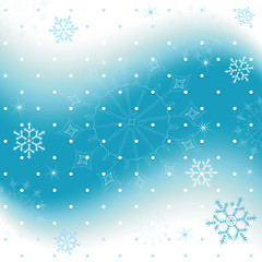 Image showing Blue christmas background with snowflakes