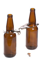 Image showing Beer Bottles With Handcuffs