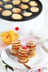 Image showing Sweet pancakes with pancake maker