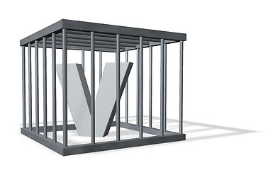 Image showing big V in a cage