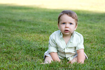 Image showing Cute Baby in the Grass