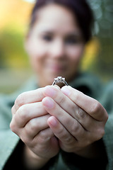 Image showing Woman Holding a Ring