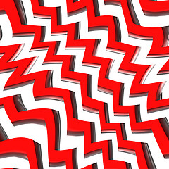 Image showing Red Zig Zag Pattern