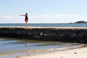 Image showing Woman At the Beach