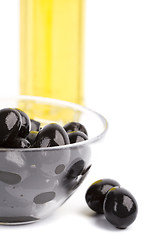 Image showing bowl of black olives