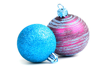 Image showing two glass christmas balls