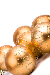 Image showing golden glass christmas balls