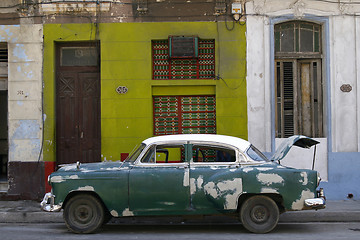 Image showing Old vintage car on the street.  Havana, Cuba