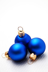 Image showing blue Christmas balls