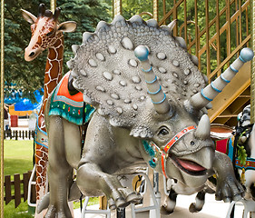 Image showing Smiling carousel rhino