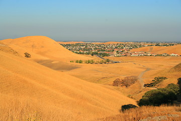 Image showing Windy Road into a City