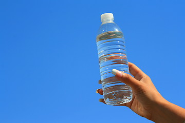 Image showing Womans Hand Holding Water Bottle