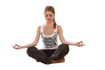 Image showing Girl engaged yoga
