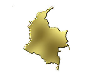 Image showing Colombia 3d Golden Map