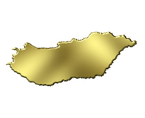 Image showing Hungary 3d Golden Map