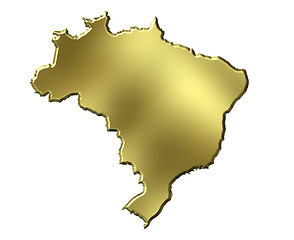 Image showing Brazil 3d Golden Map