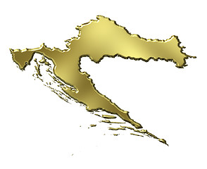 Image showing Croatia 3d Golden Map