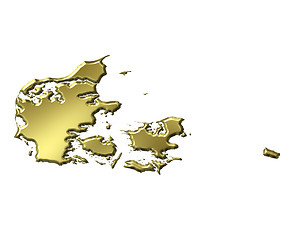 Image showing Denmark 3d Golden Map