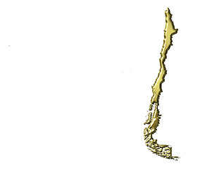 Image showing Chile 3d Golden Map