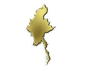 Image showing Myanmar 3d Golden Map