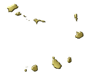 Image showing Cape Verde 3d Golden Map